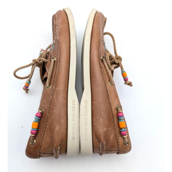 Sperry Authentic Original 2 Eye Beaded Boat Shoe Women's Brown Size US5 EU35 - Picture 6 of 12